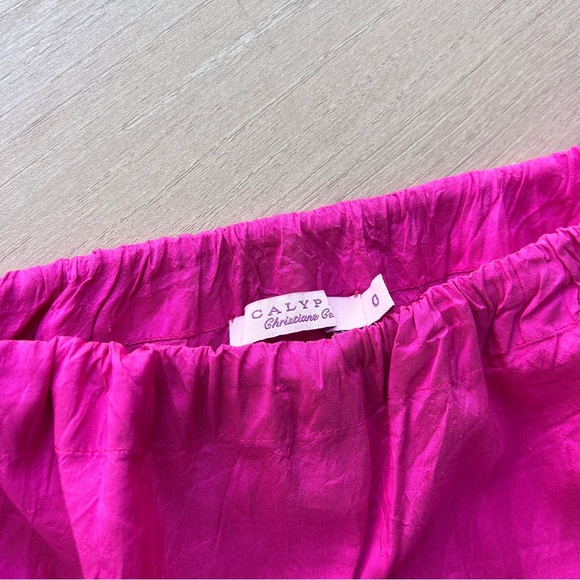 Calypso St. Barth 100% Silk Fuschia Skirt - Picture 6 of 7